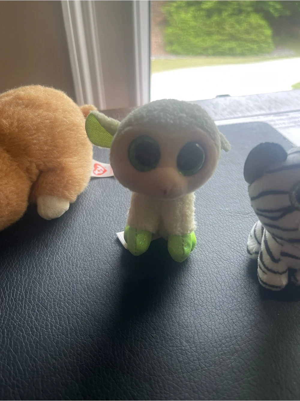 Ty Plush Small Pets Trio - Brown Bunny, Cream sheep, White Tiger